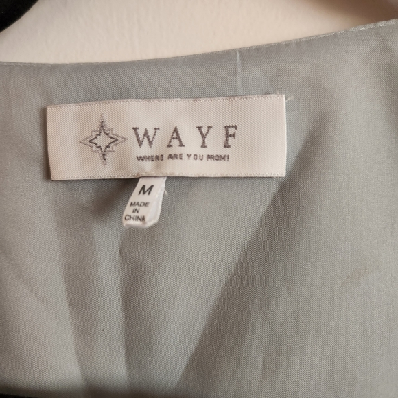 NWOT/Wayf Nordstrom Lace Trim Tie ButtonFront Long Sleeve Blouse/ Size Medium - Picture 4 of 5